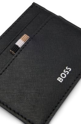 Card holder with foil-embossed logo, Black