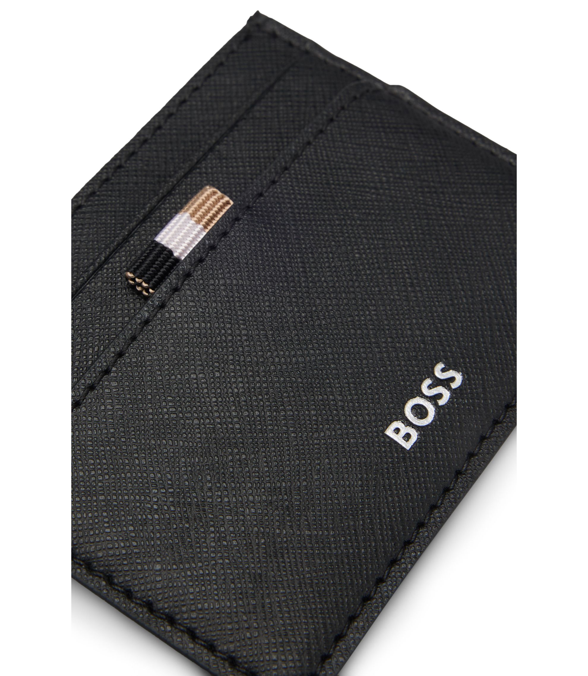 BOSS - Card holder with foil-embossed logo - Black