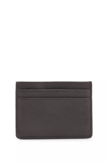 Card holder with foil-embossed logo