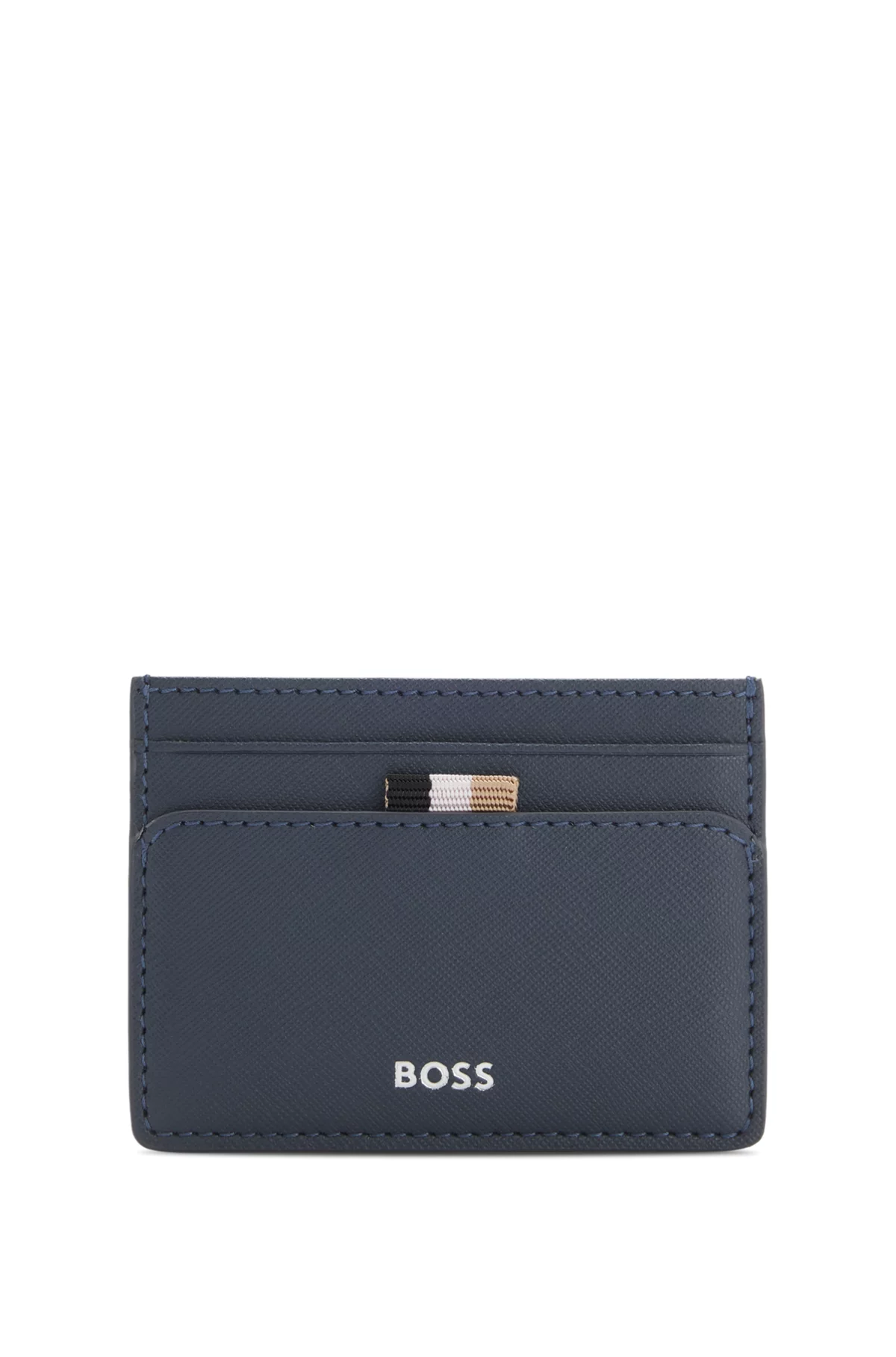 Porte-cartes avec logo embossé en transfert, bleu clair