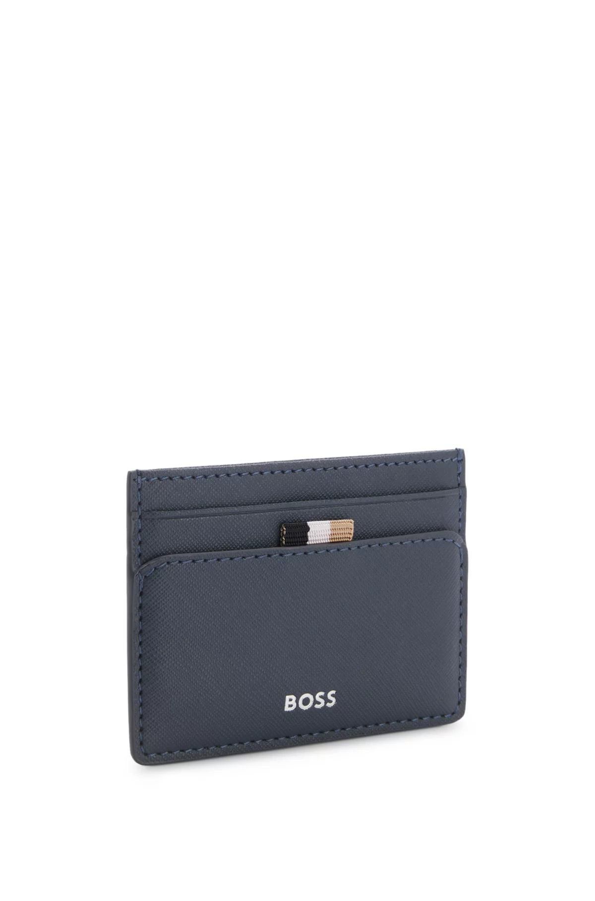 Porte-cartes avec logo embossé en transfert, bleu clair