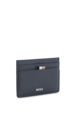 Porte-cartes avec logo emboss&eacute; en transfert, bleu clair