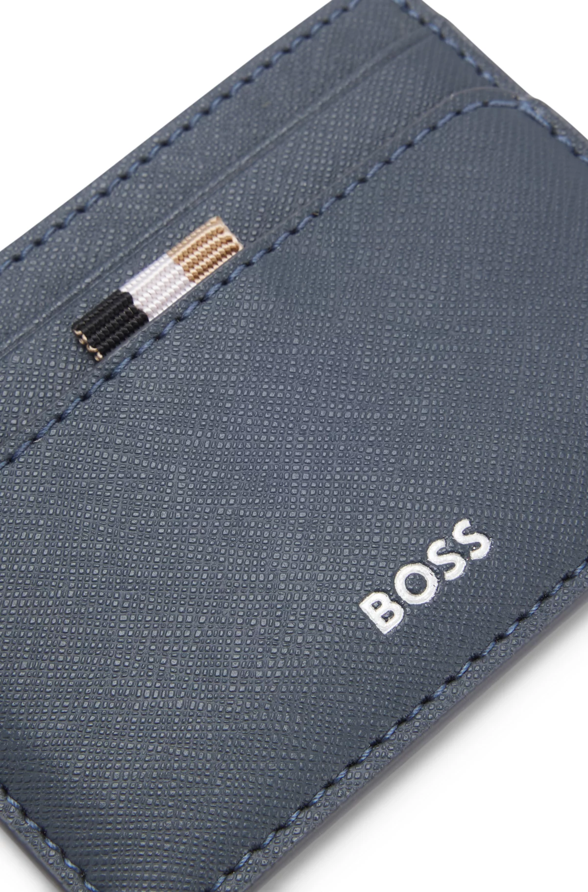 Porte-cartes avec logo embossé en transfert, bleu clair