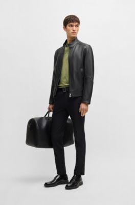 Mercerized-cotton T-shirt with floral jacquard, Green