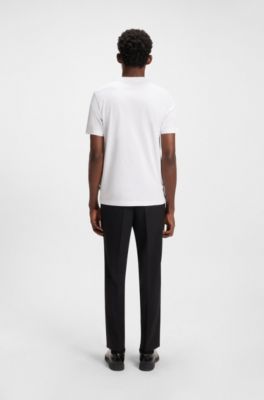 Cotton-jersey T-shirt with floral artwork, White