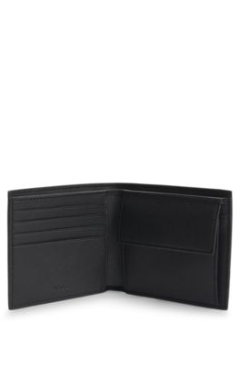 Monogram folding wallet with Double B trim, Black