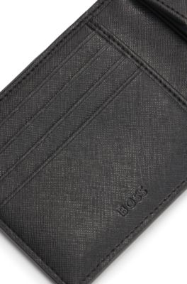 Monogram folding wallet with Double B trim, Black