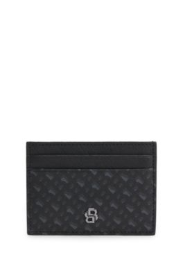 Monogram card holder with Double B trim