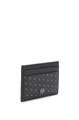 Monogram card holder with Double B trim