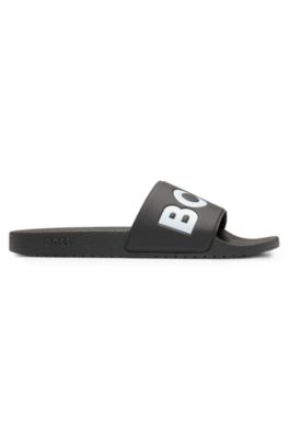 Chanclas con logo, Negro