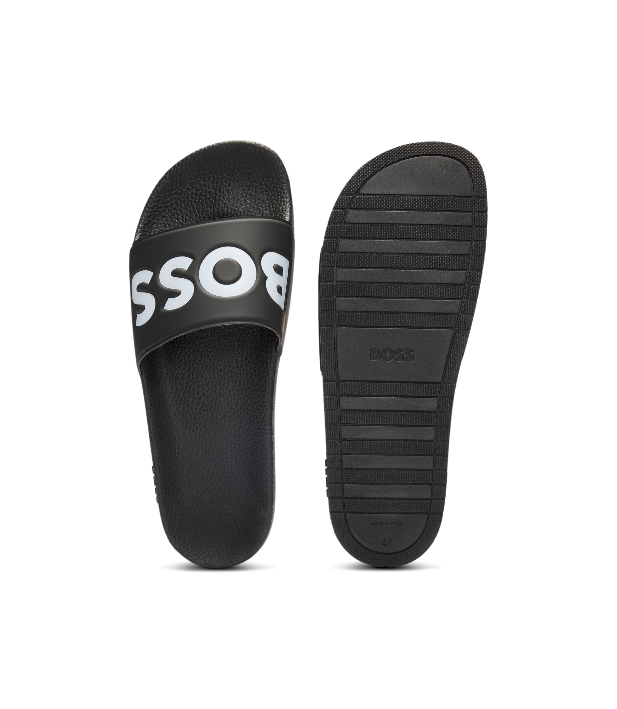 BOSS - Italian-made slides with large logo detail - Black display picture 2