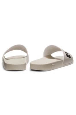 Chanclas con logo, Blanco