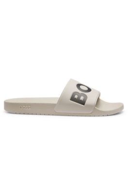 Chanclas con logo, Blanco