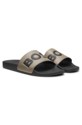 Mules &agrave; logo, Brun chin&eacute;