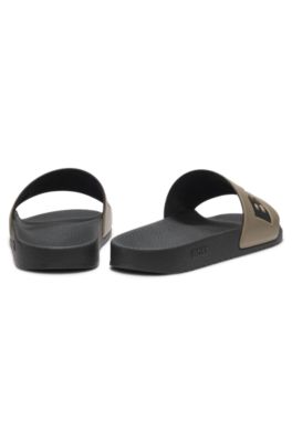 Mules &agrave; logo, Brun chin&eacute;