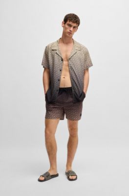 Italian-made slides with large logo detail, Light Green