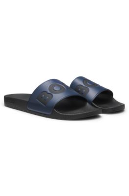 Mules &agrave; logo, Bleu fonc&eacute;