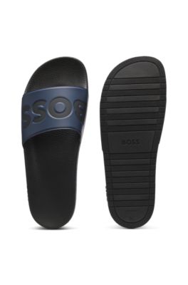 Mules &agrave; logo, Bleu fonc&eacute;