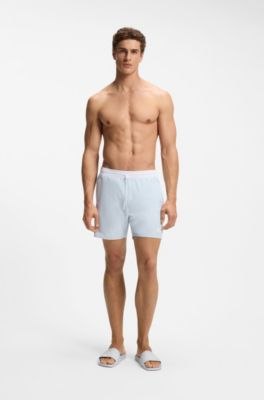 Italian-made slides with large logo detail, Light Blue