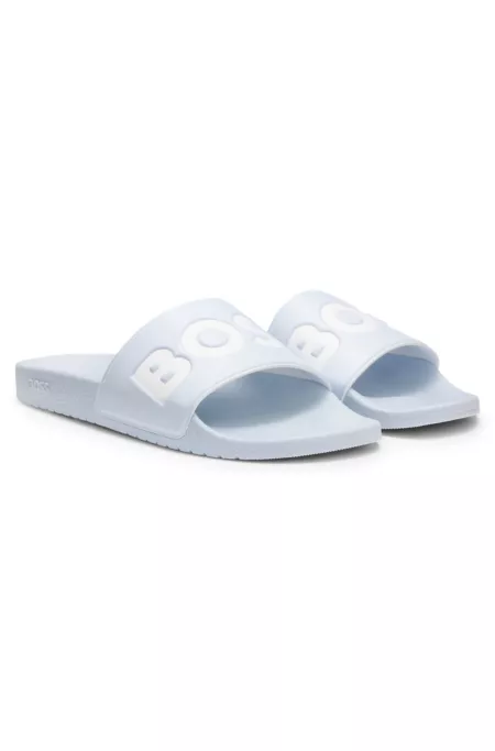 Italian-made slides with large logo detail