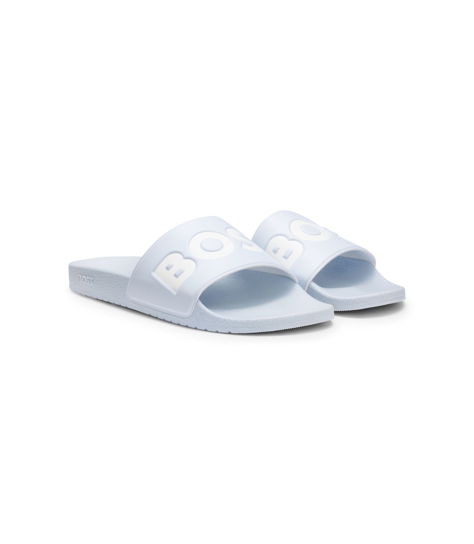 BOSS - Italian-made slides with large logo detail - Light Blue display picture 2
