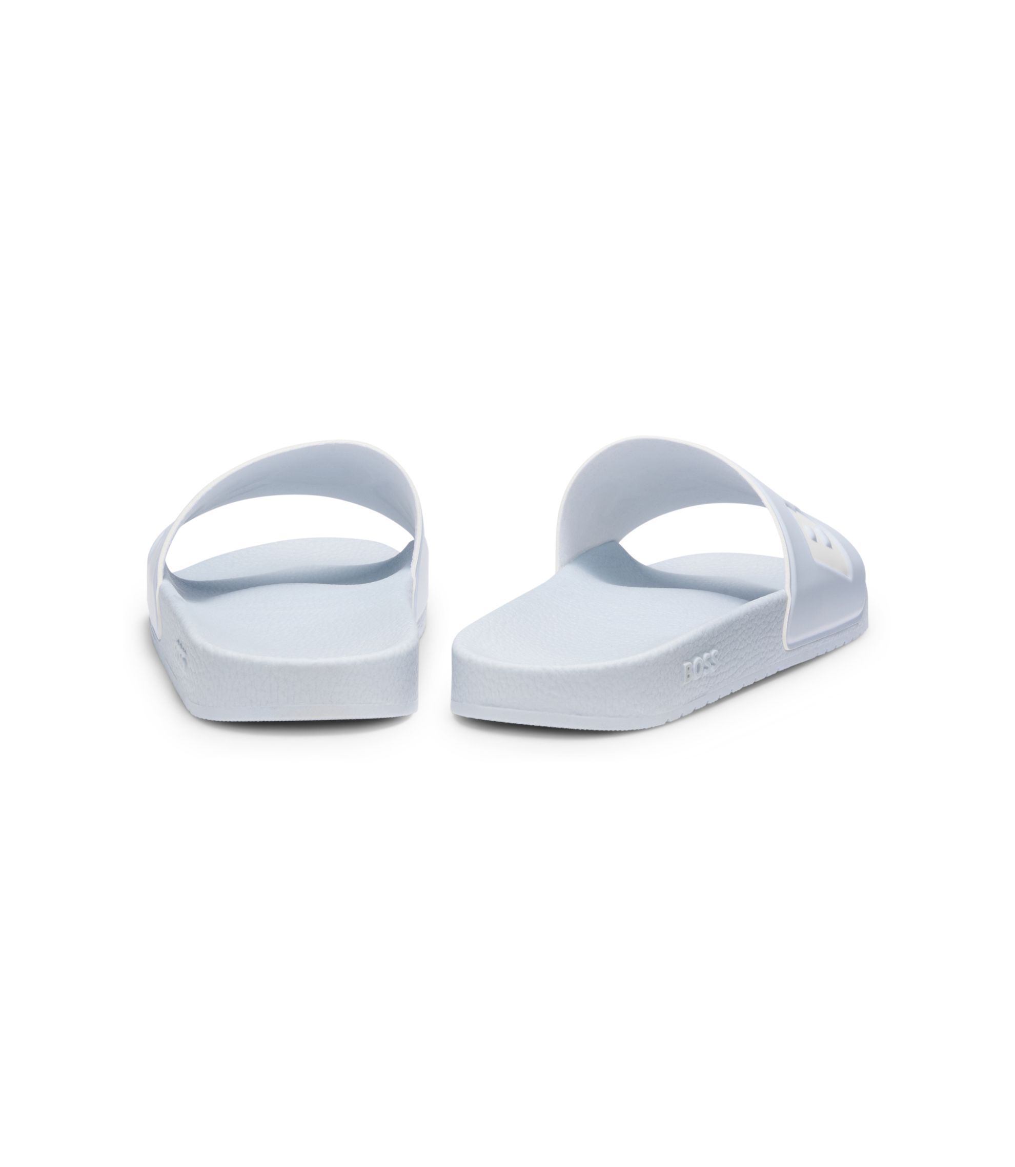 BOSS ITALIAN-MADE SLIDES WITH LARGE LOGO DETAIL BOSS - Italian-made slides with large logo detail - Dark Blue main image 3