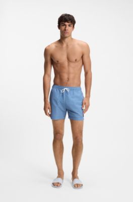 Italian-made slides with large logo detail, Light Blue