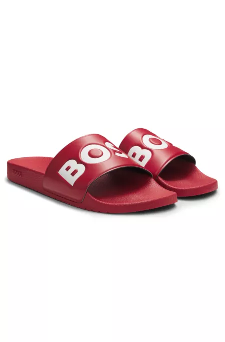 Italian-made slides with large logo detail