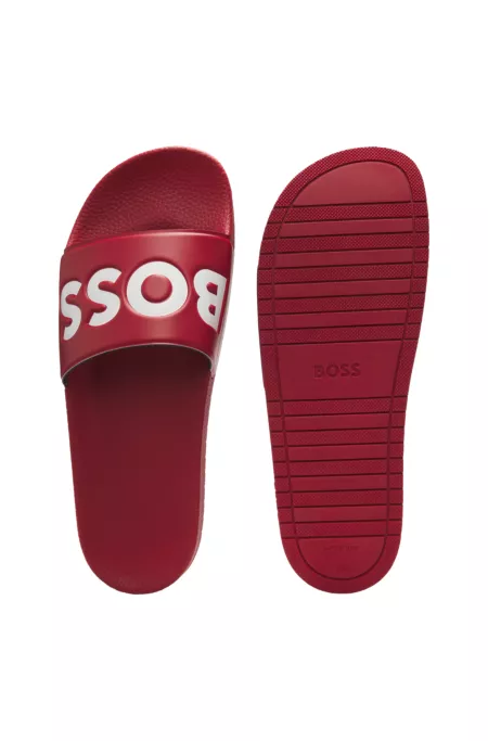 Italian-made slides with large logo detail