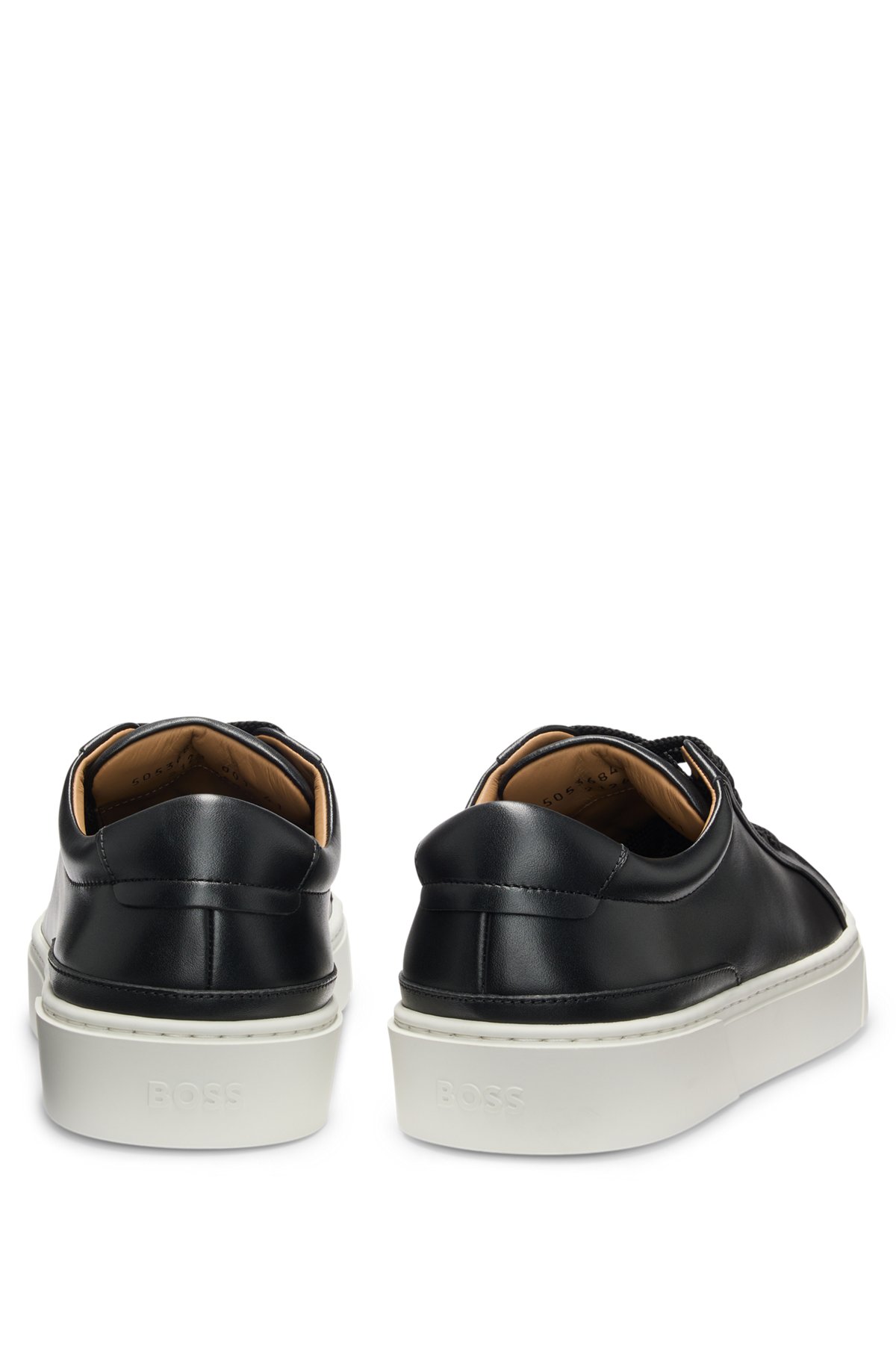 BOSS - Gary leather low-top trainers with branded lace loop BOSS - Gary leather low-top trainers with branded lace loop