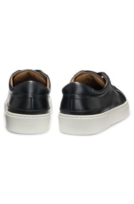 Baskets Gary avec tige en cuir, Noir