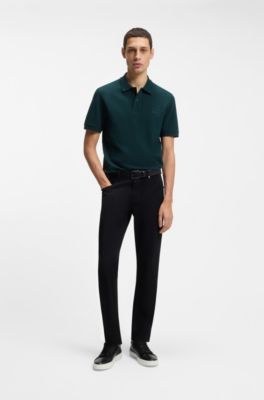 Baskets Gary avec tige en cuir, Noir