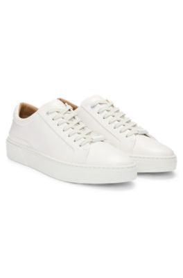 Baskets Gary avec tige en cuir, Blanc