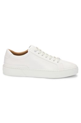 Gary trainers with leather uppers, White