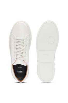 Baskets Gary avec tige en cuir, Blanc