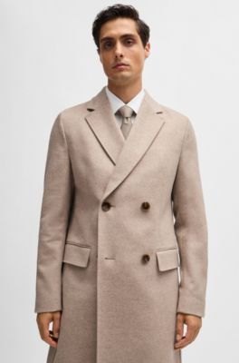 Slim-fit coat wool with cashmere