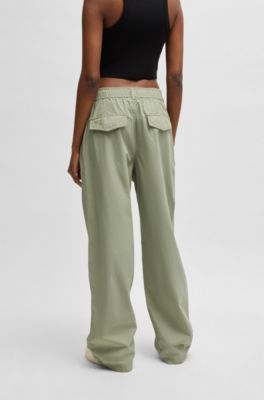 Pantalon Relaxed en toile de coton, Chaux