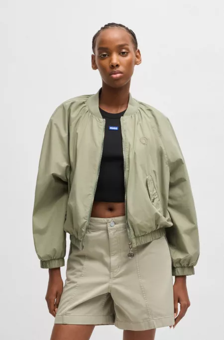 Bomber jacket in paper-touch cotton
