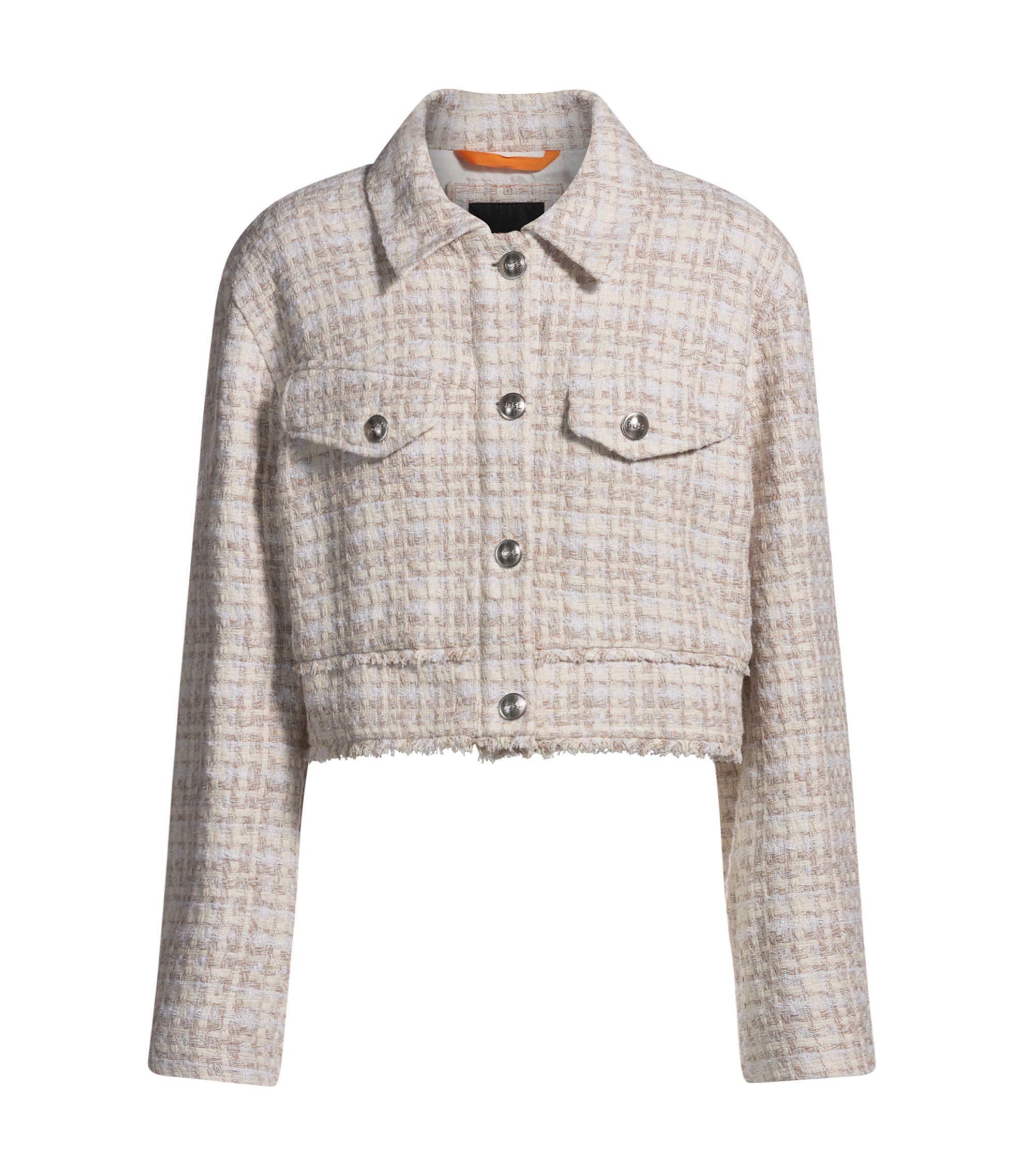 【おんぷ】tweed over jacket Tweed jacket with zip - Women | MANGO OUTLET Denmark