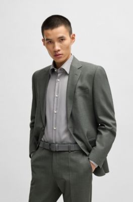 Italian-leather belt with embossed structure, Dark Grey