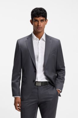 Cintur&oacute;n reversible Business de piel italiana suave, Negro