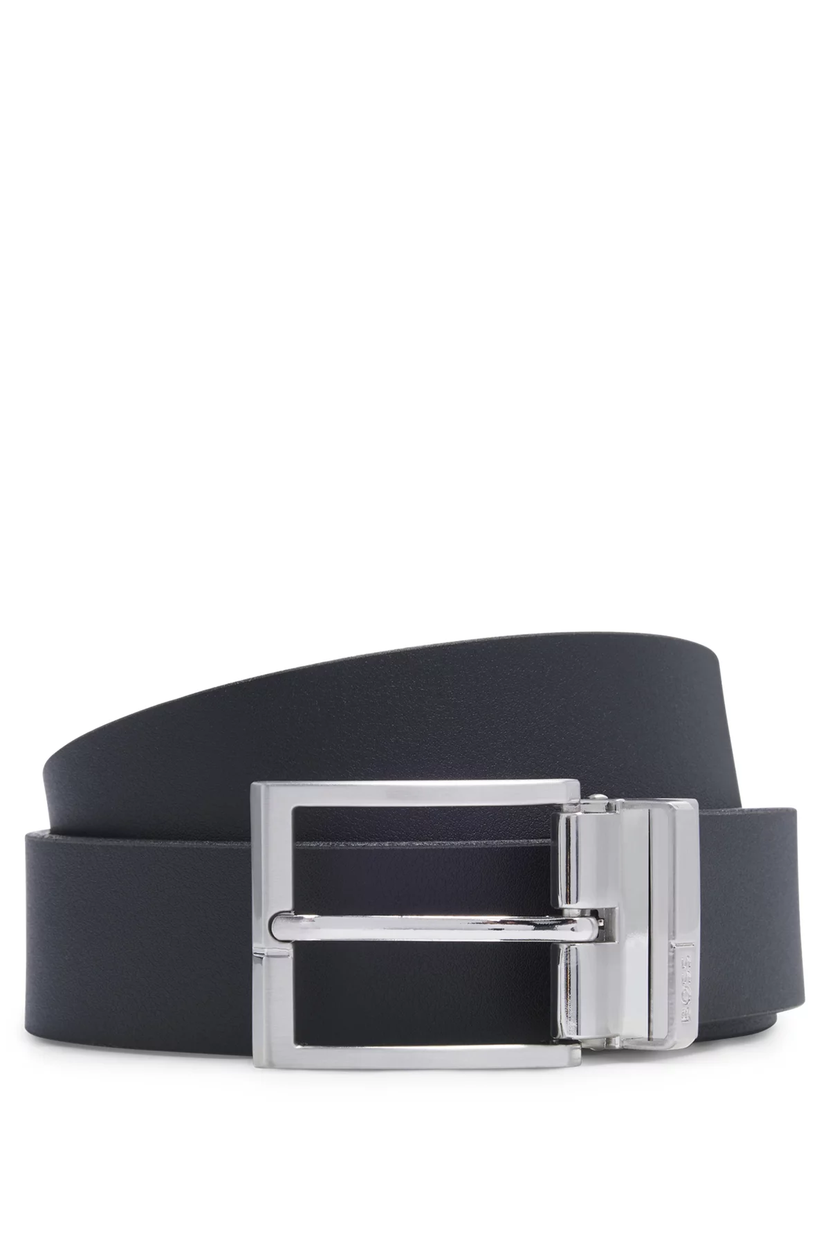 Reversible belt in Italian leather, Black