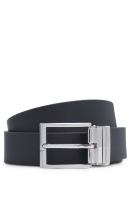 Reversible belt in Italian leather, Black