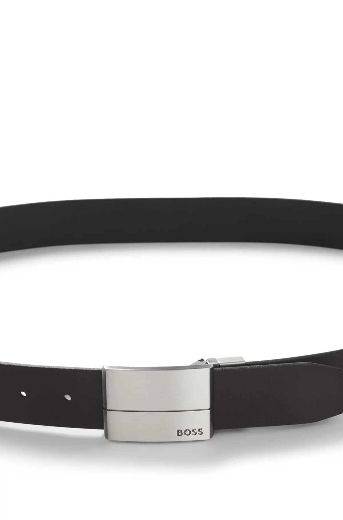Reversible belt in Italian leather, Dark Brown