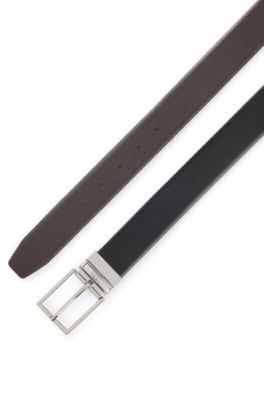 Cintur&oacute;n reversible de piel italiana, Negro