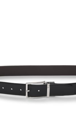 Reversible belt in Italian leather, Black