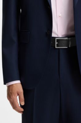 Ceinture r&eacute;versible en cuir italien, Noir