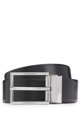 Reversible belt in Italian leather, Black