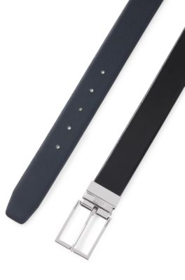 Reversible belt in Italian leather, Black