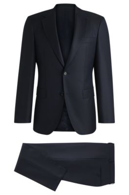週末値下げHUGO BOSS MERINOSEXTRAFINE SILK ニット BOSS - Slim-fit suit jacket in patterned stretch fabric - Silver